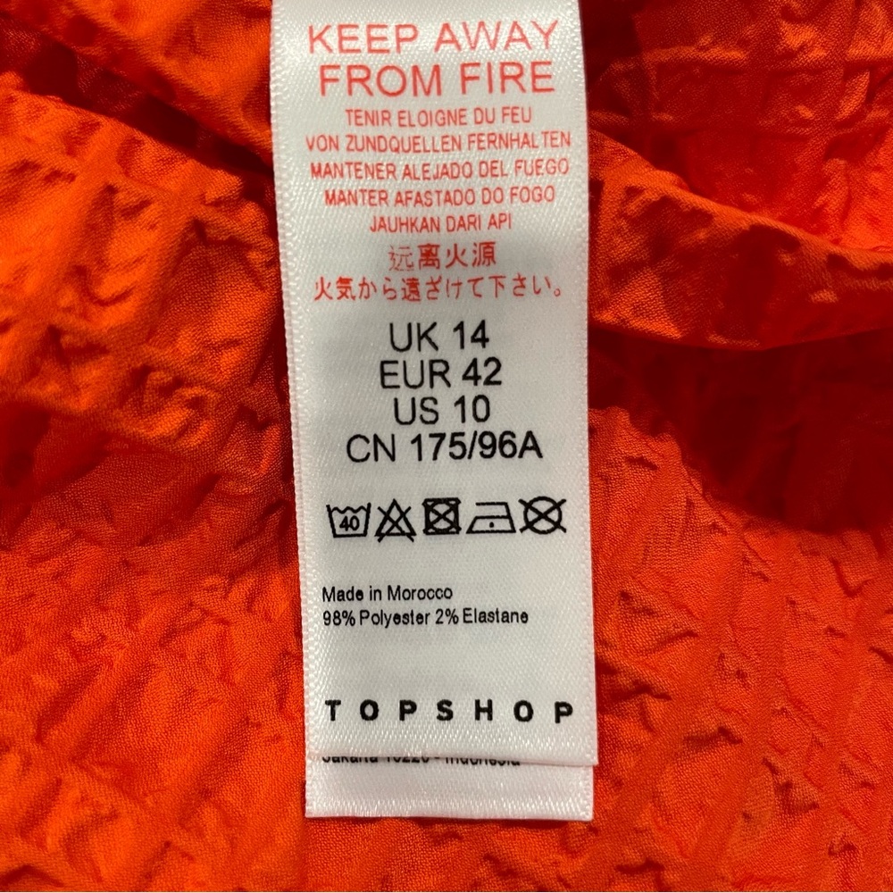 TopShop Textured Puff Sleeve Full Wrap Tiered Dress - Picture 5 of 5